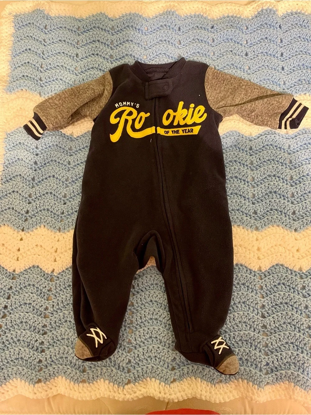 Carter’s Navy and Gray 'Rookie' Baby One-Piece